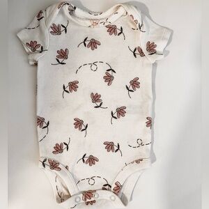 Carter's White Onesie with Pink Floral Accents